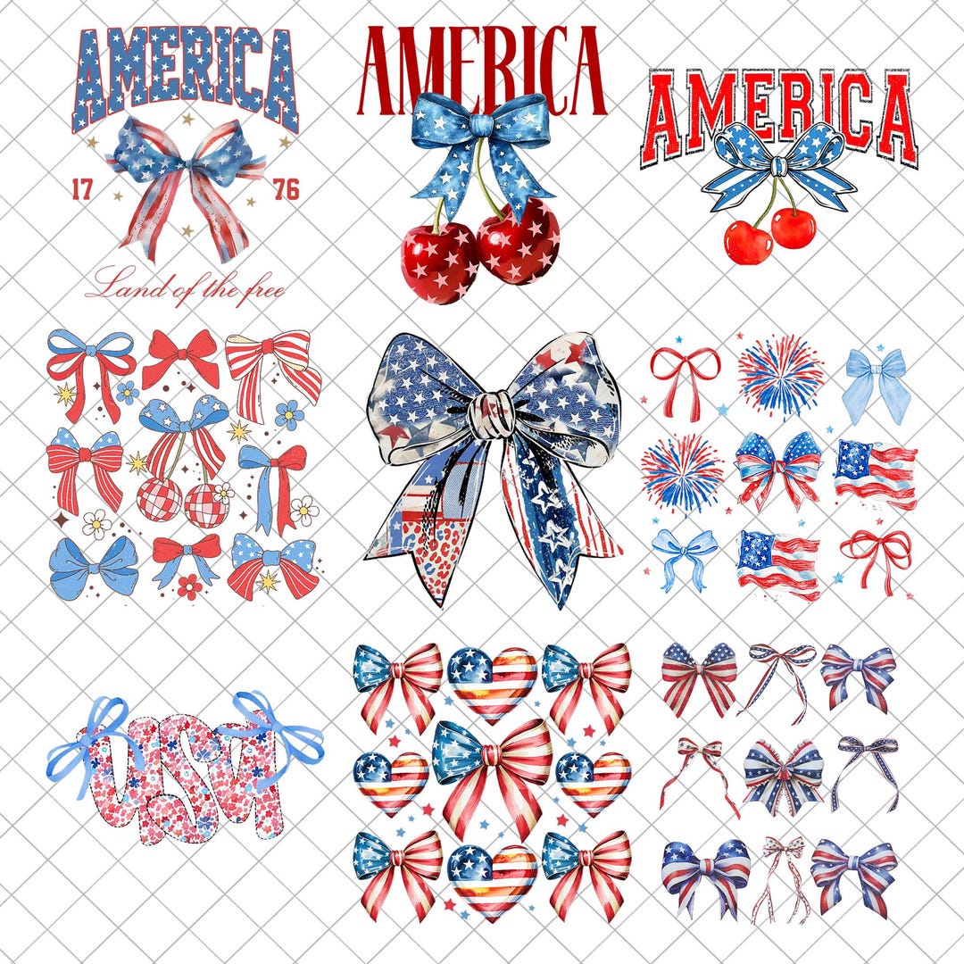 Coquette USA Png Bundle, 4th of July Png, America Png,american Girly ...