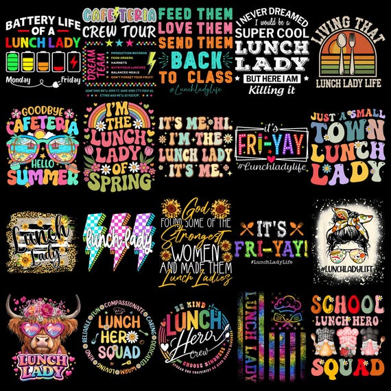 Lunch Lady PNG Bundle, Funny Lunch Lady Shirt Design, School Cafeteria Worker PNG, Lunch Lady Life Sublimation, Teacher Staff PNG