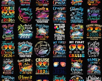 Cruise 2026 PNG Bundle | Family Cruise Trip PNG | Birthday Cruise Shirts | Cruise Squad PNG | Vacation Shirt Design