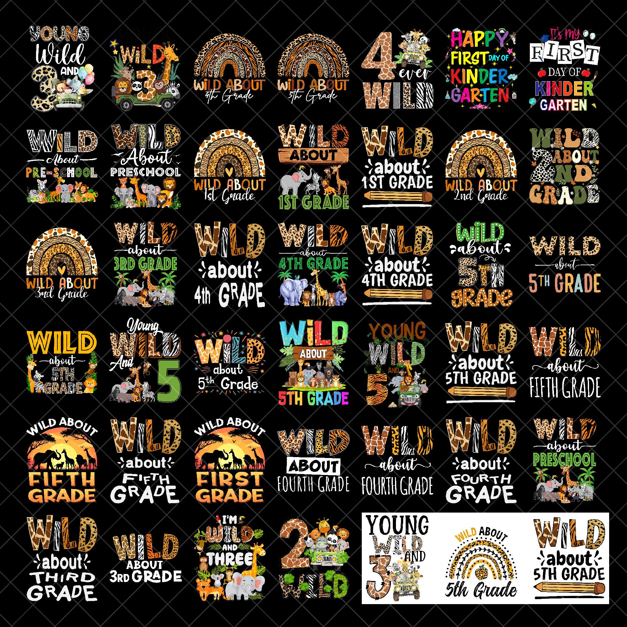 Back to School PNG Bundle, Wild About Pre-K 1. 2. 3. 4. 5. Klasse Png, Zoo Crew PNG, Digitaler Download, Kinder Zoo Trip Png, Safari Party png