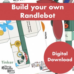 The Randlebots, Build your own Robot, Robot template printable craft sheets, colouring robot, 3d robot, paper toy robot, paper crafts