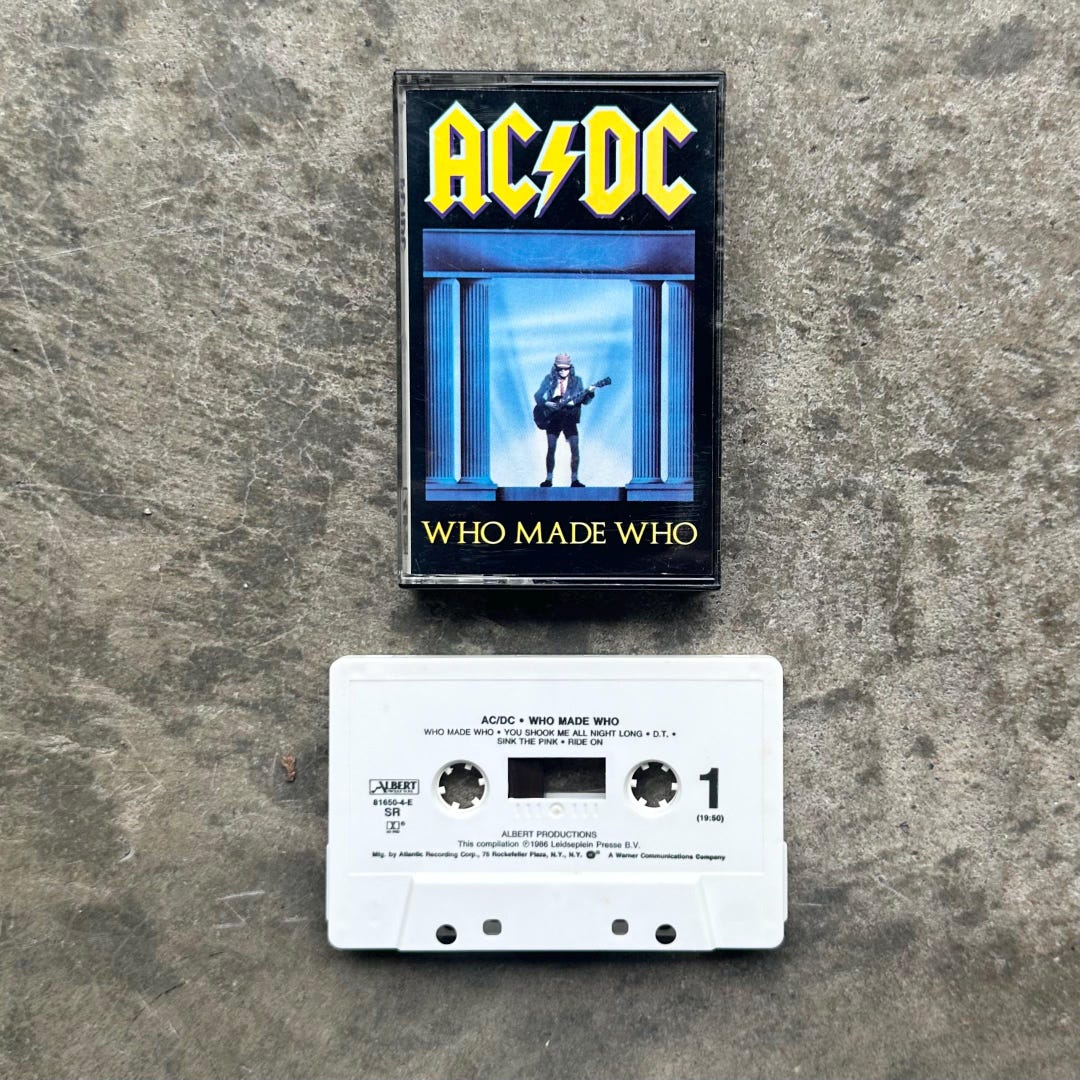 ACDC Cassette Tape - Who Made Who - 1986 - Etsy
