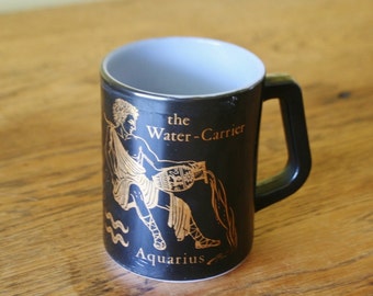 Vintage Aquarius Zodiac Coffee Mug - Federal Glass