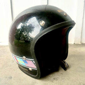 1970s full face helmet biker DOT TOECUTTER 70's LINE RED SALE Vintage Motorcycle Helmet &
