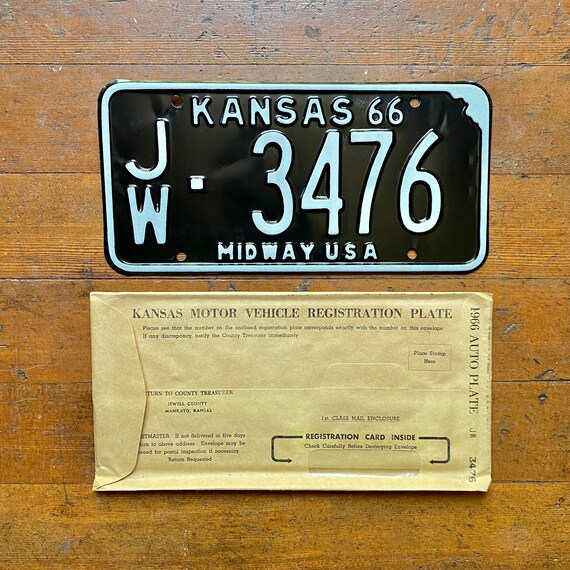 Vintage Unused 1966 Kansas License Plate | Etsy