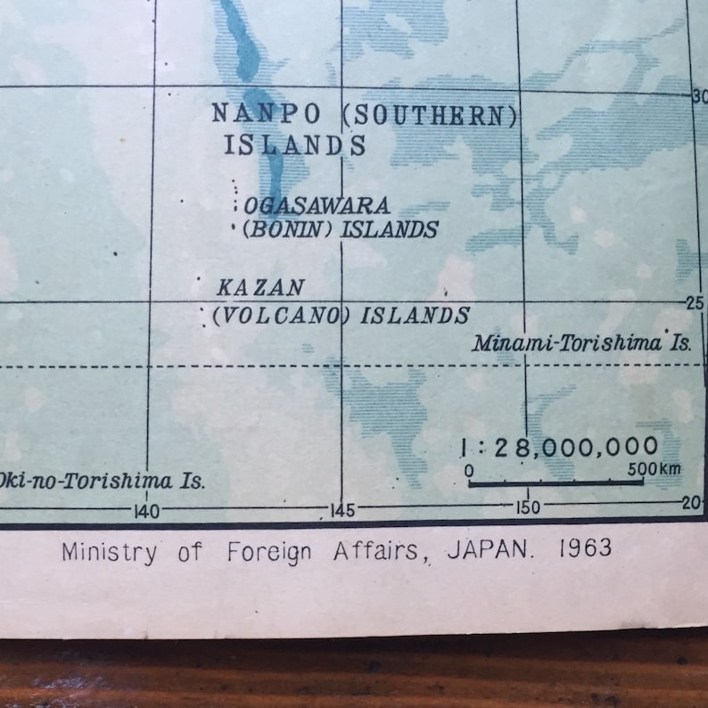 Vintage 1963 Double Sided Map of Japan