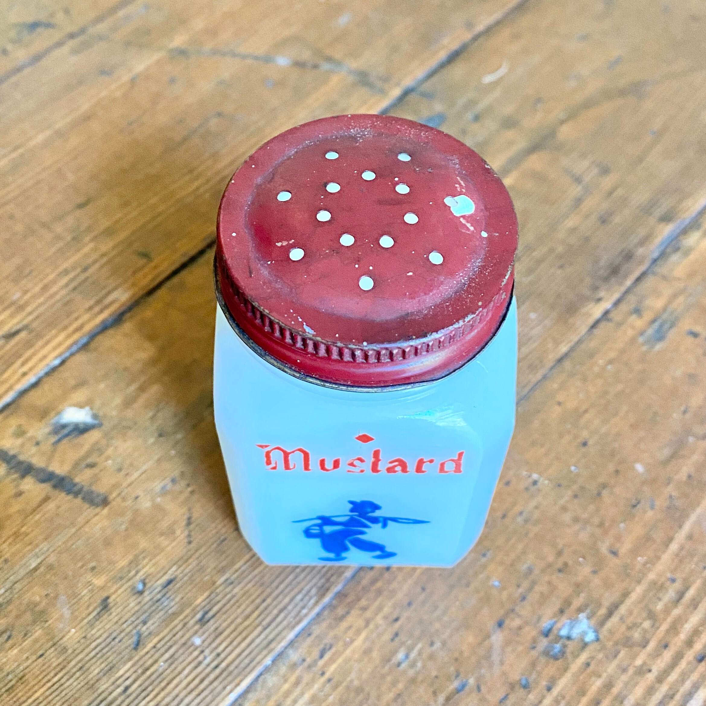 Vintage Dove Mustard Milk Glass Jar Etsy