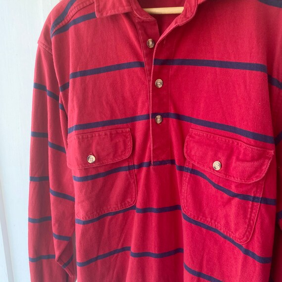 Vintage Eddie Bauer Striped Rugby Shirt Medium Gem