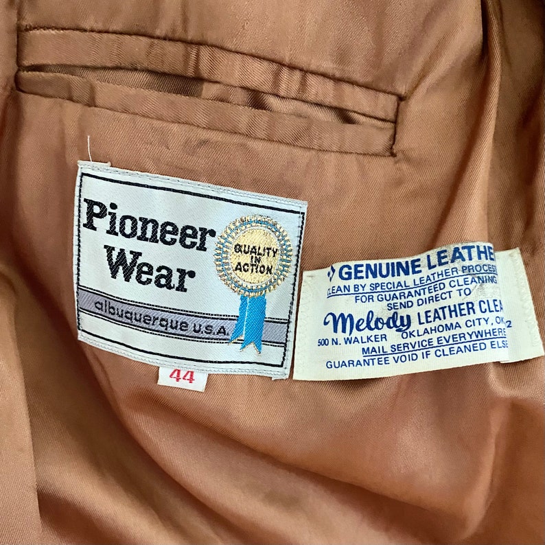 Vintage Mens Medium Western Leather Jacket by Pioneer Wear | Etsy