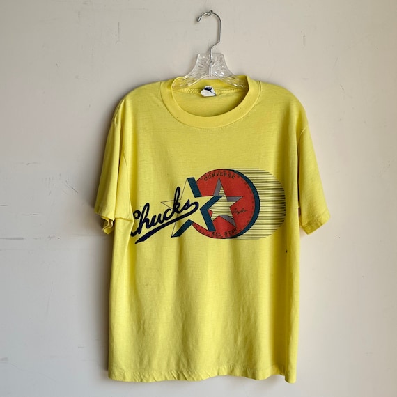 Converse, Vintage Yellow Converse Chuck Taylor Tee Shirt - Men’s Medium
