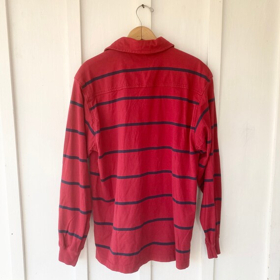 Vintage Eddie Bauer Striped Rugby Shirt Medium Gem