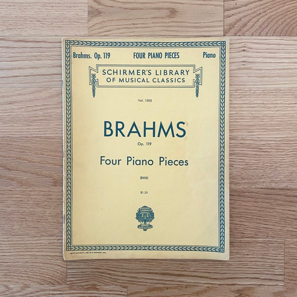 Vintage 1926 Sheet Music - Brahms - Four Piano Pieces