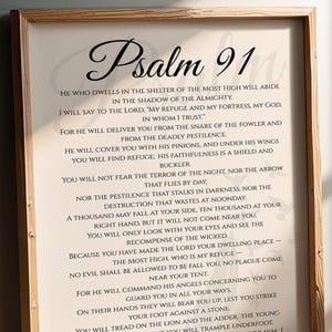Psalm 91 Christian Wall Art Printable – Bible Verse Print, Scripture Wall Decor, Christian Prophetic Wall Art,  Christian Wall Art Prompts