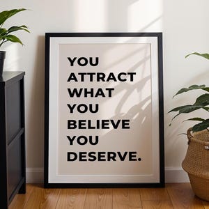 Positieve affirmatieprint: minimalistisch huis- en kantoordecor (digitale download)