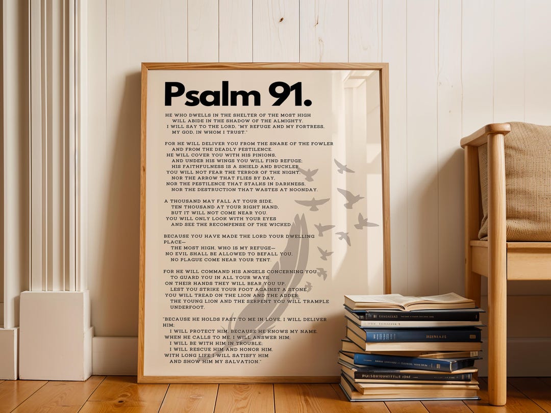 Psalm 91 Scripture Wall Art Printable – Minimalist Christian Bible ...
