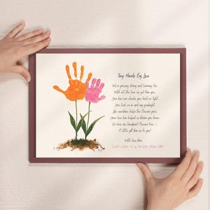 Personalized Mother&#39;s or Father&#39;s Day Handprint Printable with Poem - DIY Craft Gift for Mom, Dad, Grandma, Stepmom, Gift from Baby, Toddler
