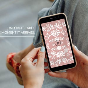 Invito modificabile Cielito Lindo per Baby Shower, modello animato con musica messicana, invito Papel Picado, Talavera rosa cipria, CLBS
