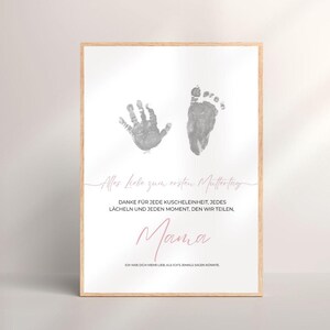 Muttertag Geschenk vom Baby | Erster Muttertag Karte | Personalisiert Poster A4 A3 30x40 | Minimalistische Wall Art Download