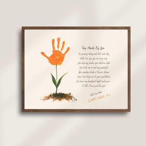 Regalo personalizzato per mamma o papà, impronta artistica delle mani, stampabile con poesia, regalo fai da te per mamma, papà, nonna, matrigna, regalo per neonato, bambino piccolo