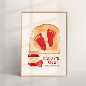 Premier cadeau de fête des pères de bébé garçon ou fille | Art drôle d'empreinte de pas pour papa | Les pieds de papa à imprimer | Cadeau pour téléchargement immédiat | Affiche rétro