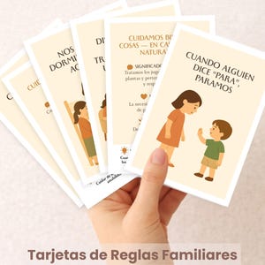 Tarjetas de Reglas Familiares Imprimibles, Normas de la Casa para Niños, Disciplina Positiva, Montessori, Educación Emocional, PDF, JPG