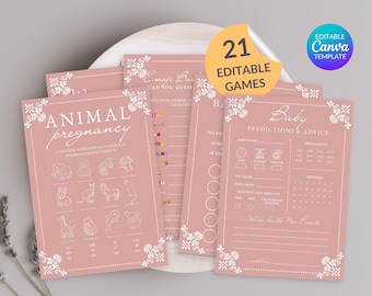 Cielito Lindo Baby Shower Games, Mexican Papel Picado, Canva Template (Digital Download), Baby Shower Trivia, CLBS