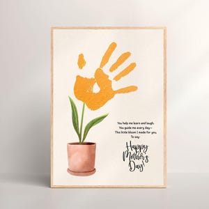 Muurkunst voor moeder, afdrukbare Moederdag handafdruk - cadeau voor moeder, oma, stiefmoeder, overgrootmoeder, digitaal Moederdagcadeau van kind