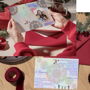Carte cadeau maman cadeau femme fête des mères bonne fête maman cadeau personnalisable anniversaire mandala digital download grand-mères