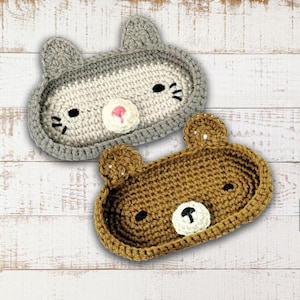 Crochet Pattern: Bear & Cat Eyeglass Holder (PDF Download, Beginner-Friendly)