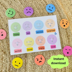 Emotion & Feelings Matching Activity, Emotion Regulation, Understanding Feelings and Emotions, Busy Book Pages, Toddler Printables, Home Ed