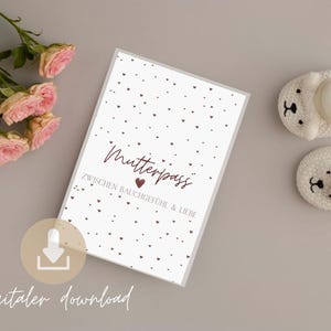 Capa para Passe de Maternidade Digital para Download – Design de Gravidez com Corações – Capa para Passe de Maternidade para Imprimir – Entre Intuição e Amor