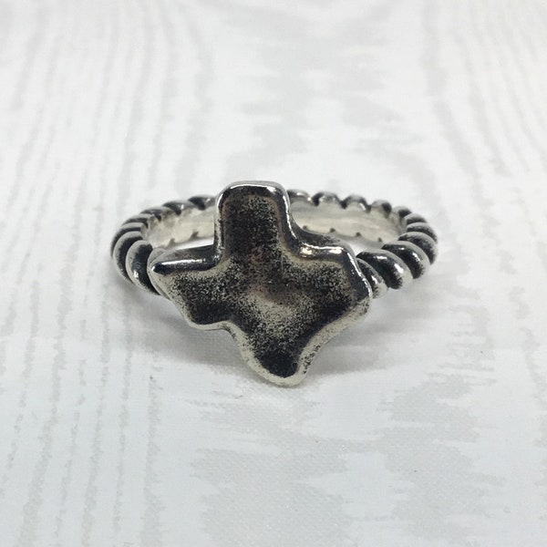 Vintage Signed James Avery State of Texas Ring - Size 5 3/4