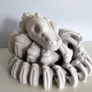 Articulated Ball Python Skeleton | 3D Printed Poseable Snake Fidget Toy | Gothic Decor | Sensory Toy