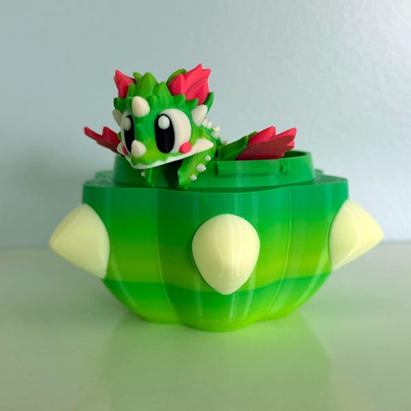 Mini Cactus Dragon | Tiny 3D Printed Flexi Dragon