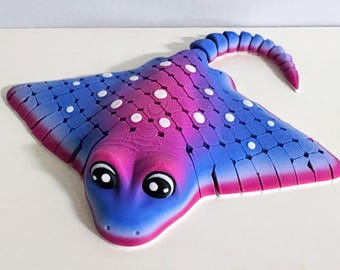 Knikspeeltje pijlstaartrog | 3D-geprinte Flexi Ray | Zintuiglijk bureauspeelgoed