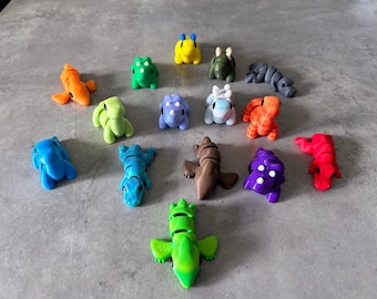 Articulated Jurassic Dino Fidget Set: 3D Printed Fidget Sensory Toy Creatures