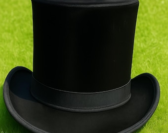 Chapeau cosplay steampunk victorien fait main en soie noire