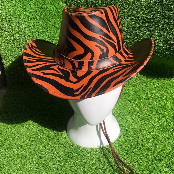 Zebra Print Black Cowboy Hat Zebra Print Party Cowboy Hat – Love At First Stripe main image 4
