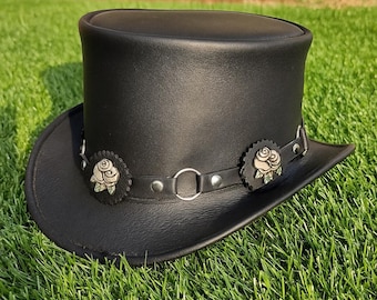 OOAK Steampunk Top Hat Gothic Victorian Leather Skull Cosplay Wearable Decor Art il_340x270.594984873_7k5k.jpg main image 4