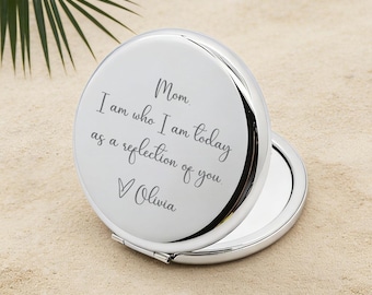Regalo personalizado para la madre de la novia, regalo para mamá de la hija, regalo para la madre del novio, espejo de bolsillo grabado, regalo para el día de la boda para mamá.