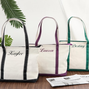 Custom Canvas Tote Bag, Personalised Tote Bag, Name Tote Bag, Bridesmaid Gift Bag, Monogram Canvas Tote Bag, Personalized Gift for Her/Women
