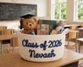 Personalized Graduation Basket 2026, Custom Name Cotton Rope Storage Bin, Class of 2026 Grad Gift for Her Him, College Dorm Organizer