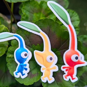 Pikmin vinyl sticker trio