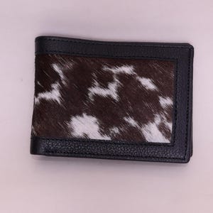 Rindsleder Geldbörse | Doppelseitig Haar auf Fell | 100 % echtes Leder Rindsleder | Visitenkartenhalter Scheckkartenhalter Geschenkidee | Geschenke für sie ihn