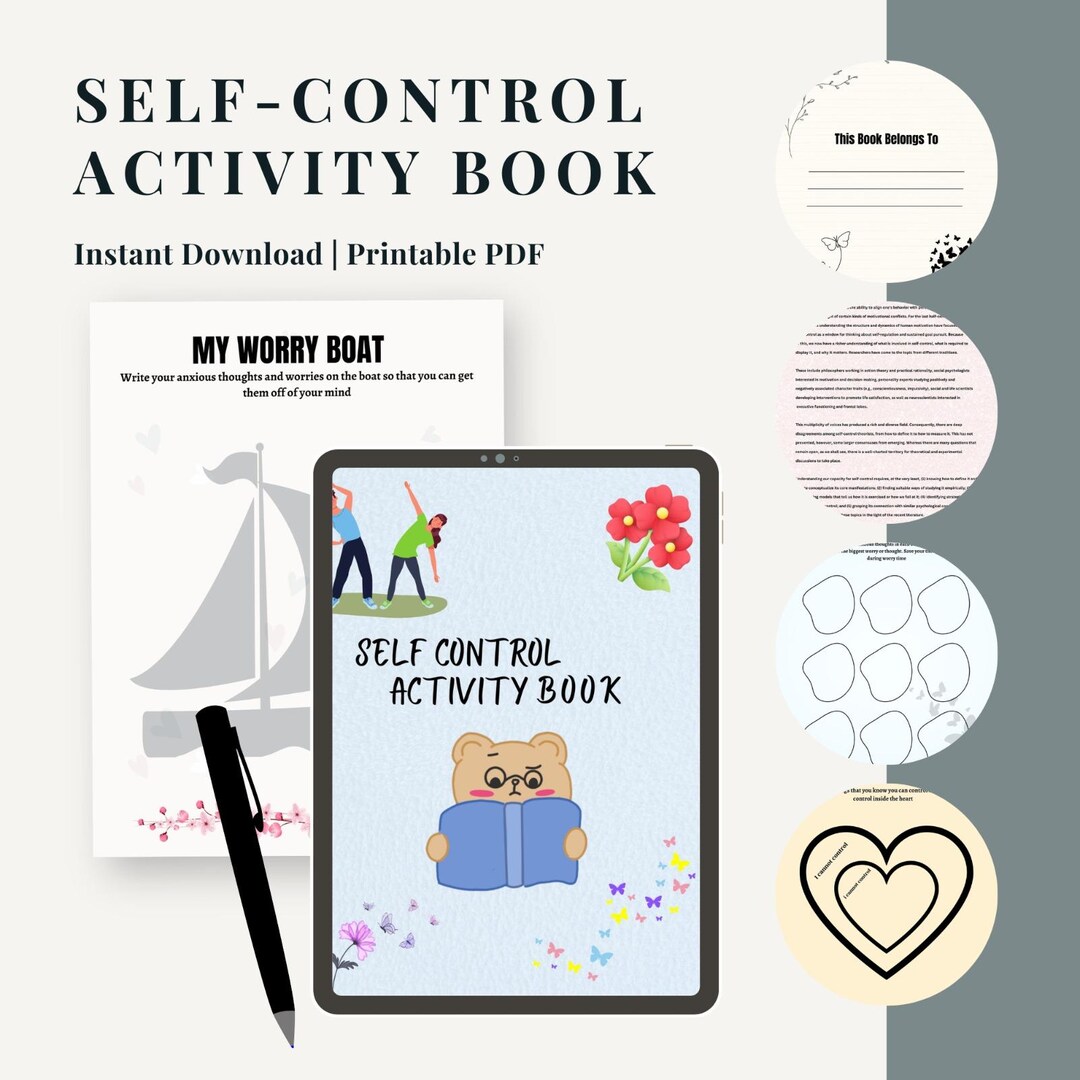 Self Control Activity Book for Kids Printable | Emotional Regulation ...