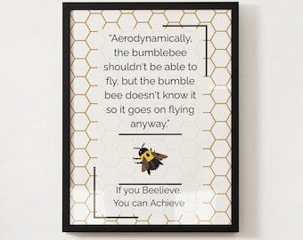 Póster imprimible con cita inspiradora sobre abejorros