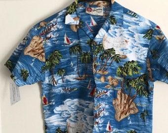 Children's Vintage 90’s Hilo Hattie Tropical Hawaiian Map Shirt