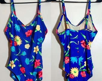 90s floral bathing suit by Cole of California