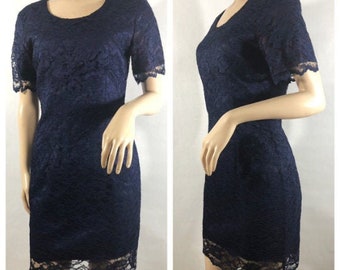 90s Blue Lace Mini Dress by My Michelle