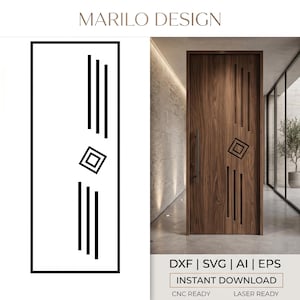 Archivo CNC para puerta geométrica moderna / Diseño de panel de madera con forma de diamante (descarga digital)
